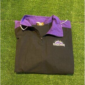 Vintage Colorado Rockies jacket mens extra large purple black pullover MLB 35